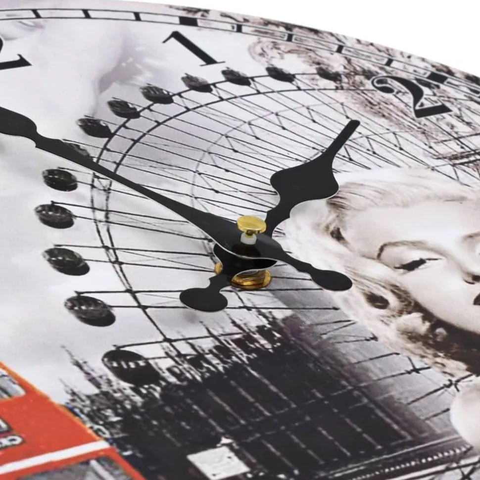 Vintagetyylinen seinäkello marilyn monroe 30 cm