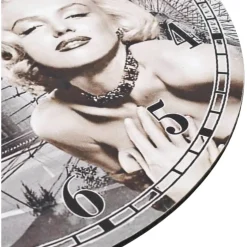 Vintagetyylinen seinäkello marilyn monroe 30 cm