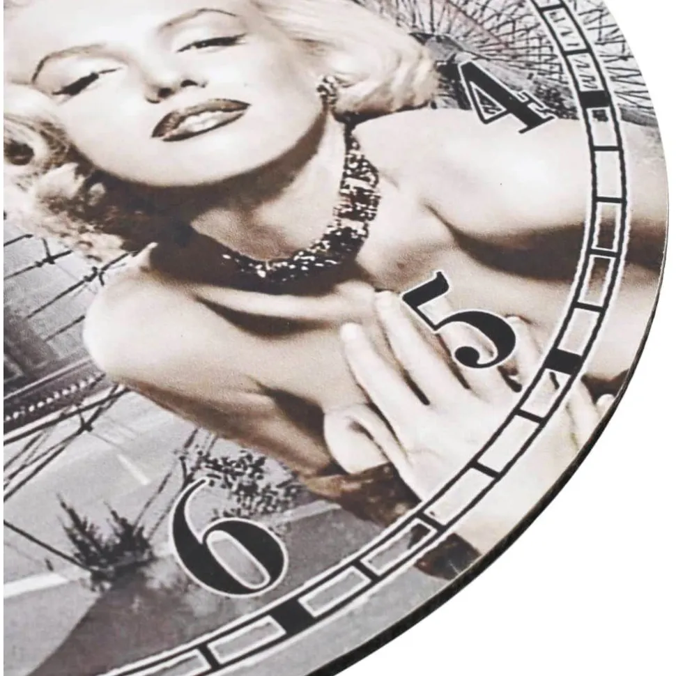 Vintagetyylinen seinäkello marilyn monroe 30 cm