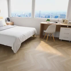Vinyylilankku Check Floors Check One Herringbone 2074H Prenzlau Oak, vaaleanruskea, integroitu askeläänieriste