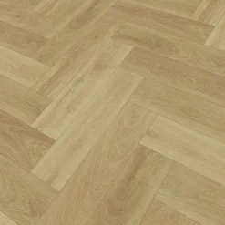 Vinyylilankku Check Floors Check One Herringbone 2074H Prenzlau Oak, vaaleanruskea, integroitu askeläänieriste