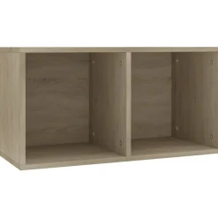 Vinyylilevyjen säilytyslaatikko tammi 71x34x36cm lastulevy