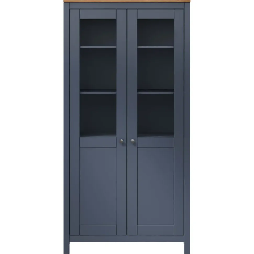 Vitriini Hill harmaa 85x37x170,5 cm täysi mänty (89013)