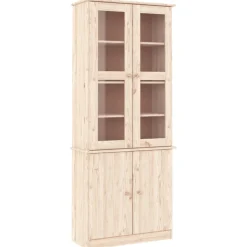 Vitriinikaappi ALTA 77x35x186,5 cm täysi mänty (53949)