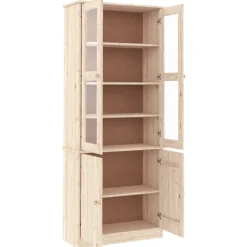 Vitriinikaappi ALTA 77x35x186,5 cm täysi mänty (53949)