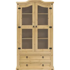 Vitriinikaappi Corona 99x43x187 cm täysi mänty (05682)