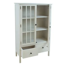 Vitriinikaappi Home4You Devon 80.5x35x136cm, valkoinen