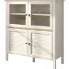 Vitriinikaappi Linento Furniture FRN-21022, 110x120cm, kerma/ruskea
