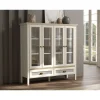 Vitriinikaappi Linento Furniture FRN-21029, 136x136cm, kerma/ruskea/harmaa