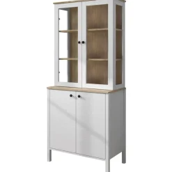 Vitriinikaappi Linento Furniture FRN-20070, 83x194cm, valkoinen