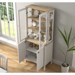Vitriinikaappi Linento Furniture FRN-20070, 83x194cm, valkoinen