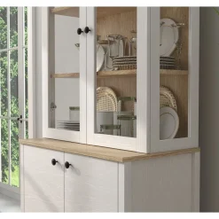 Vitriinikaappi Linento Furniture FRN-20070, 83x194cm, valkoinen