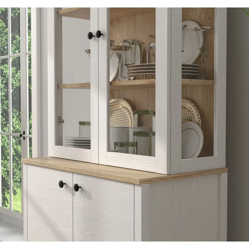 Vitriinikaappi Linento Furniture FRN-20070, 83x194cm, valkoinen