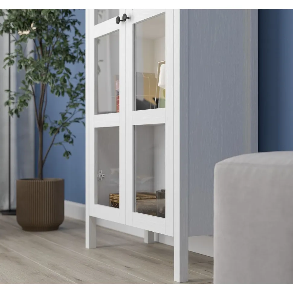 Vitriinikaappi Linento Furniture FRN-20032, 80x180cm, valkoinen