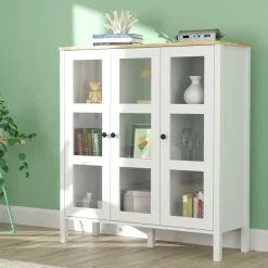 Vitriinikaappi Linento Furniture FRN-20073, 112x123cm, valkoinen