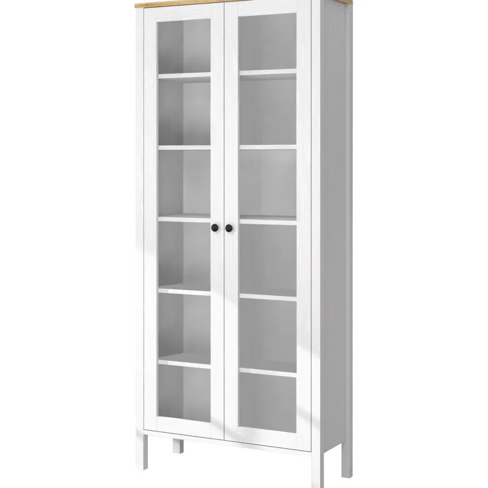 Vitriinikaappi Linento Furniture FRN-20074, 83x194cm, valkoinen
