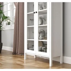 Vitriinikaappi Linento Furniture FRN-20074, 83x194cm, valkoinen