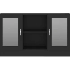 Vitriinikaappi musta 120x30.5x70 cm lastulevy