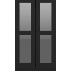 Vitriinikaappi musta 82.5x30.5x150 cm lastulevy
