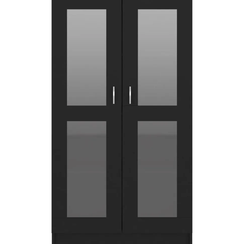 Vitriinikaappi musta 82.5x30.5x150 cm lastulevy