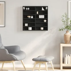 Vitriinikaappi musta 60x8,5x58 cm tekninen puu (47962)