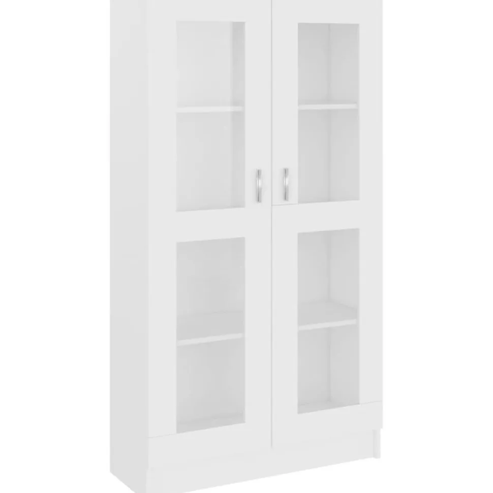 Vitriinikaappi valkoinen 82,5x30,5x150 cm lastulevy