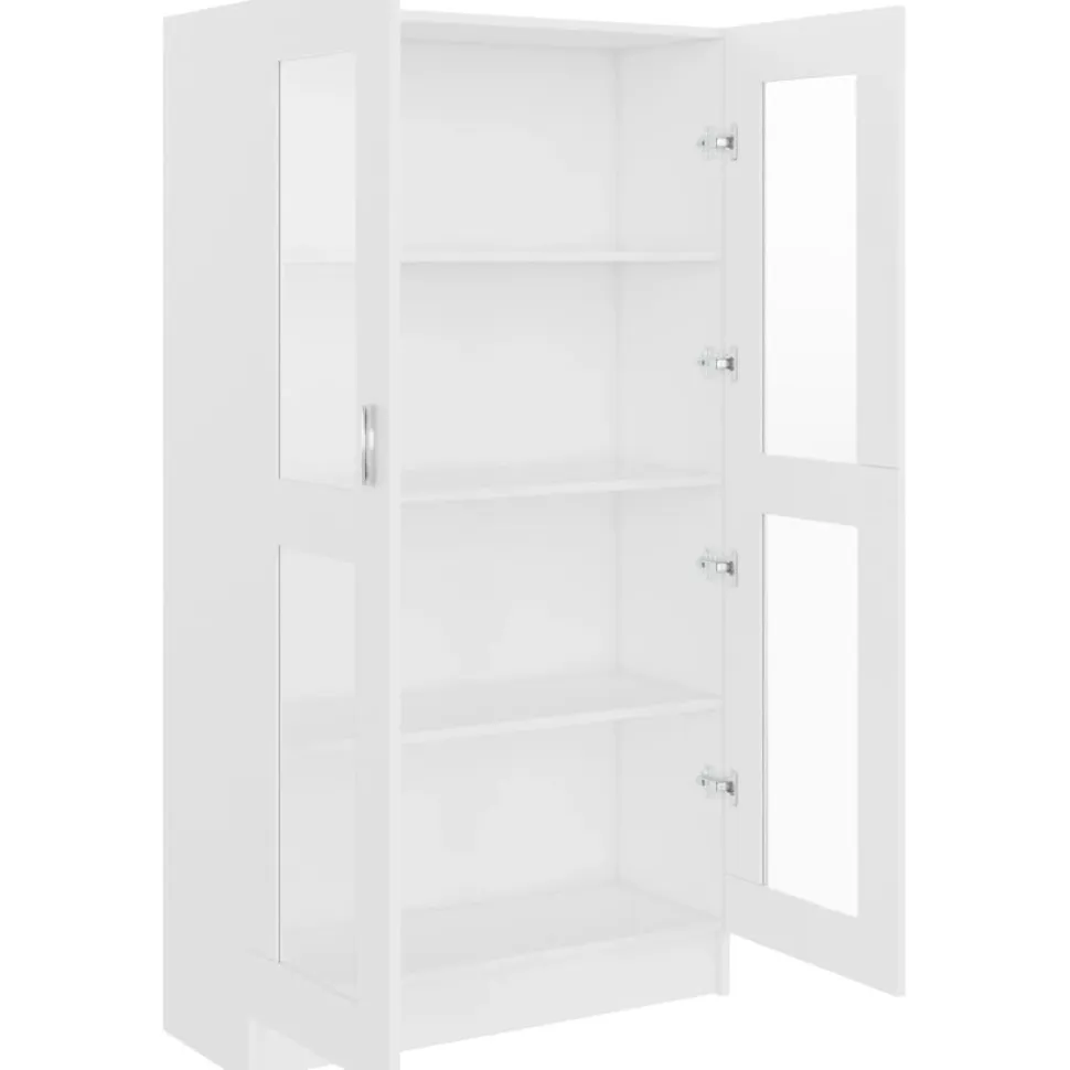 Vitriinikaappi valkoinen 82,5x30,5x150 cm lastulevy