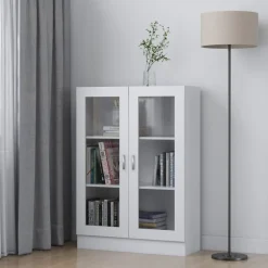 Vitriinikaappi valkoinen 82,5x30,5x115 cm lastulevy