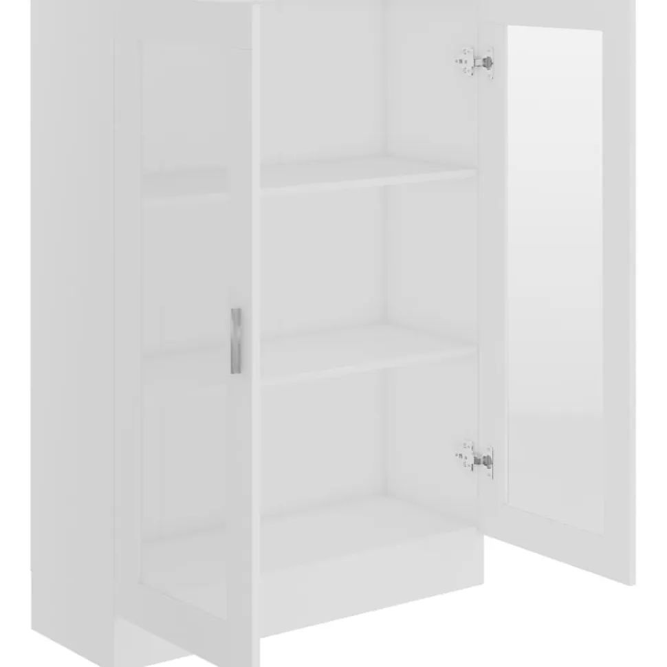 Vitriinikaappi valkoinen 82,5x30,5x115 cm lastulevy