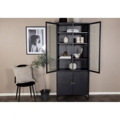 Vitriinikaappi Venture Home Bakal, 80x190cm, musta