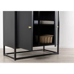 Vitriinikaappi Venture Home Bakal, 80x190cm, musta