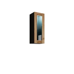 Vitriinikaappi VIGO 90 lasiovella, musta/beige (2537)