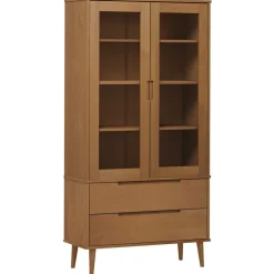 Vitriini MOLDE ruskea 90x35x175 cm täysi mänty (13413)