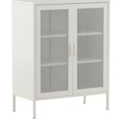 Vitriini Venture Home Misha, mesh-ovilla, 101.5x80cm, valkoinen