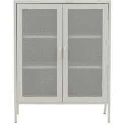 Vitriini Venture Home Misha, mesh-ovilla, 101.5x80cm, valkoinen