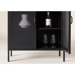 Vitriini Venture Home Misha, mesh-ovilla, 101.5x80cm, valkoinen