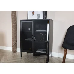 Vitriini Venture Home Misha, mesh-ovilla, 101.5x80cm, valkoinen