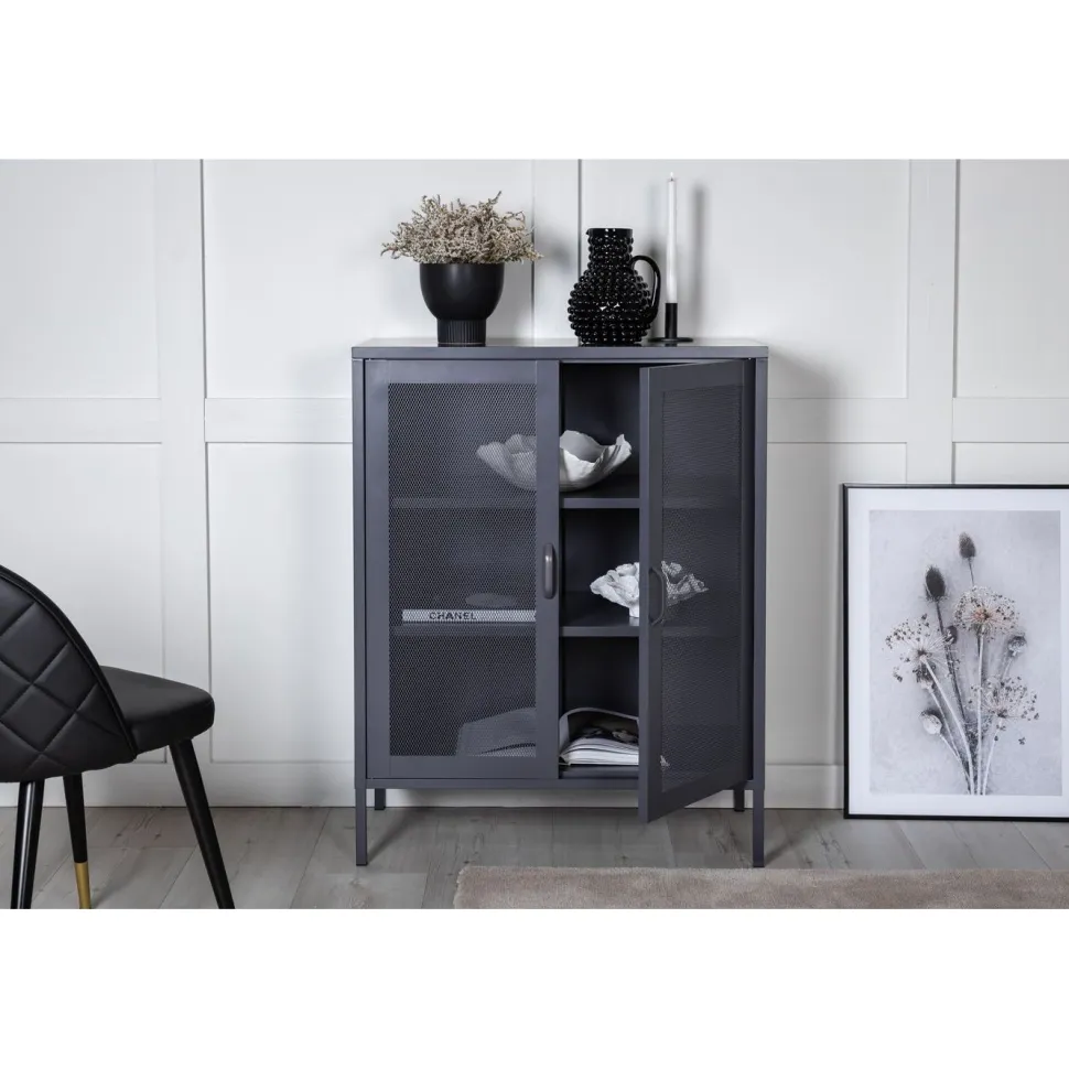 Vitriini Venture Home Misha, mesh-ovilla, 101.5x80cm, valkoinen