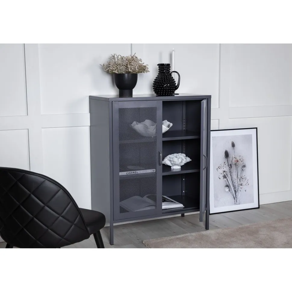 Vitriini Venture Home Misha, mesh-ovilla, 101.5x80cm, valkoinen