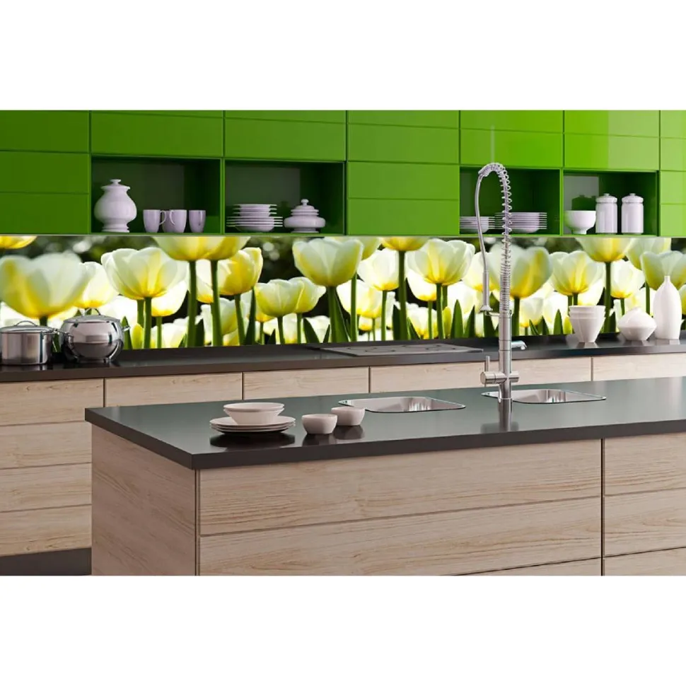 Välitilatarra Dimex White Tulips 180x60cm