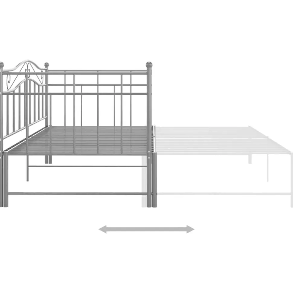 Vuodesohvan runko harmaa metalli 90x200 cm (24784)