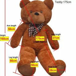 XXL Nalle pehmolelu 175 cm ruskea
