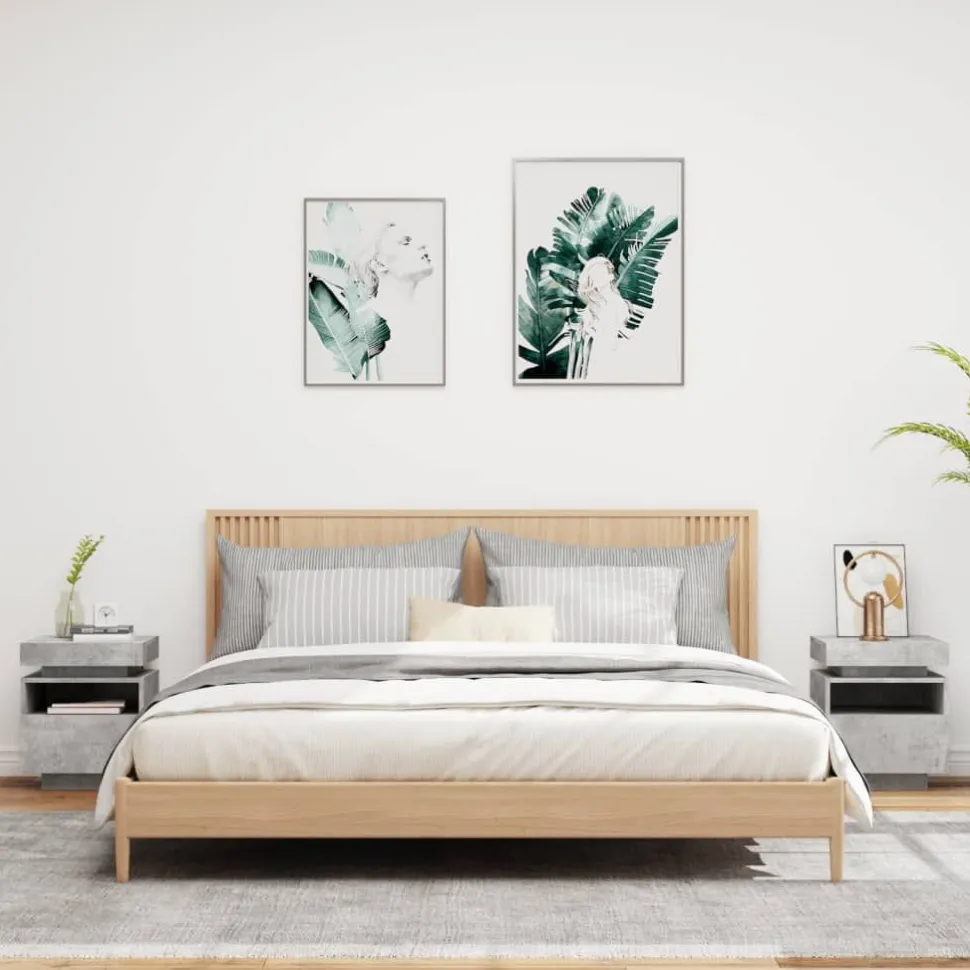 Yöpöydät LED-valoilla 40x39x48,5 cm, eri värejä ja pakkauskokoja (33073)