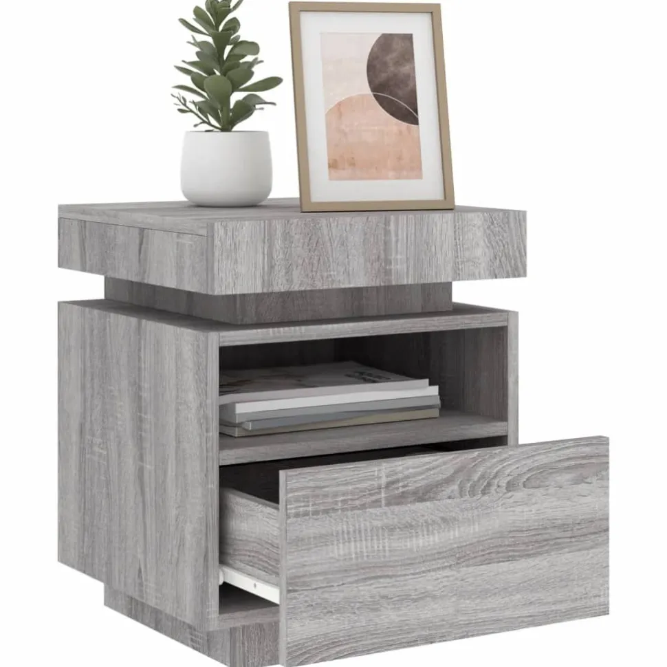 Yöpöydät LED-valoilla 40x39x48,5 cm, eri värejä ja pakkauskokoja (33073)