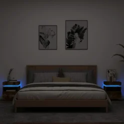 Yöpöydät LED-valoilla 40x39x48,5 cm, eri värejä ja pakkauskokoja (33073)