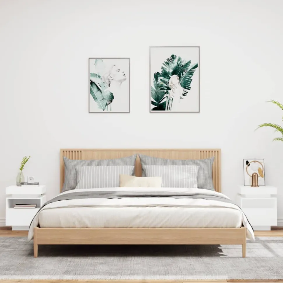 Yöpöydät LED-valoilla 40x39x48,5 cm, eri värejä ja pakkauskokoja (33073)